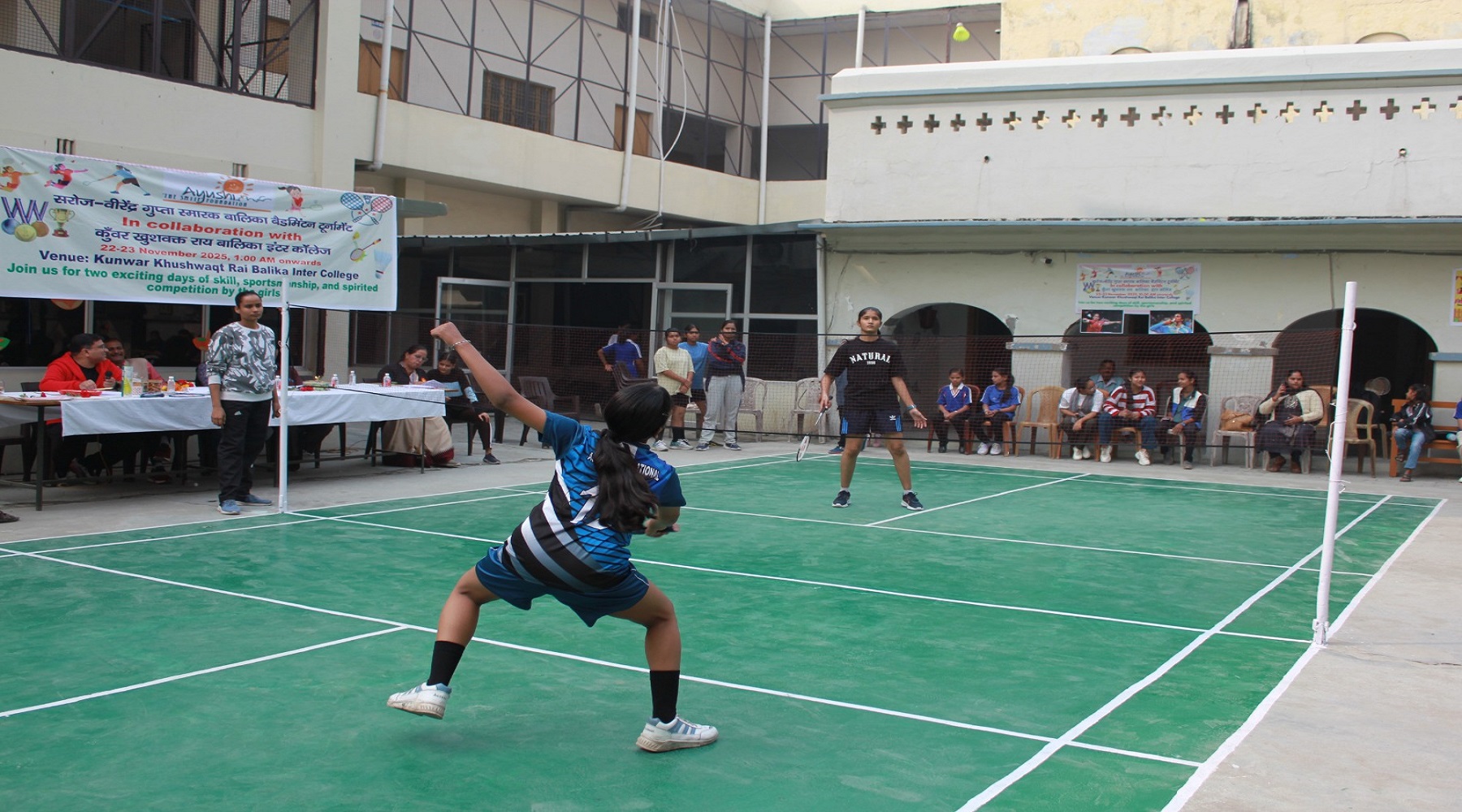 Students Participating in Badminton